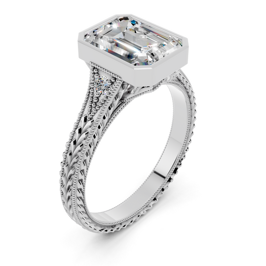 Aurelia Emerald Vintage Bezel Ring