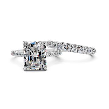 Celeste Radiant Hidden Halo Bridal Set