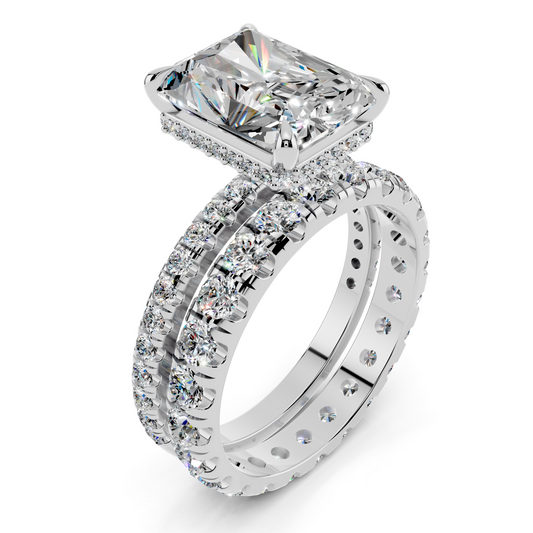 Celeste Radiant Hidden Halo Bridal Set