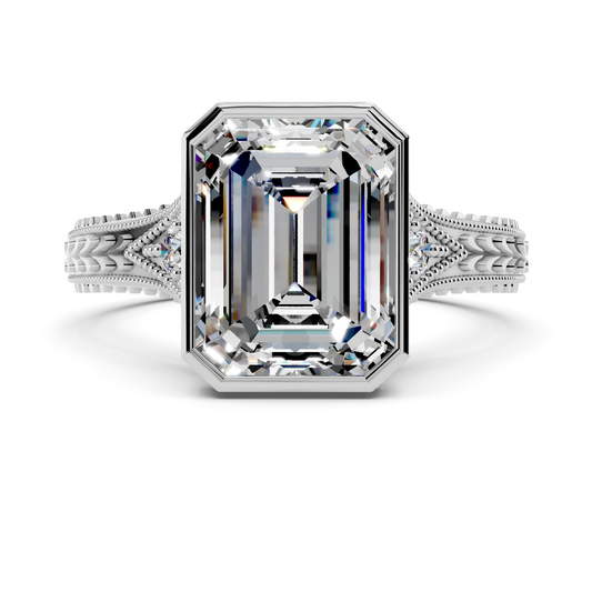 Aurelia Emerald Vintage Bezel Ring