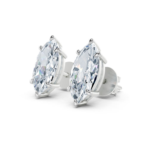 Marquise Cut Diamond Stud Earrings