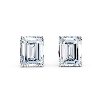 Emerald Cut Diamond Stud Earrings