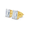 Emerald Cut Diamond Stud Earrings