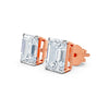 Emerald Cut Diamond Stud Earrings