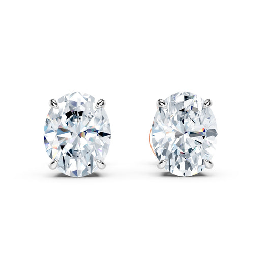 Oval Cut Diamond Stud Earrings