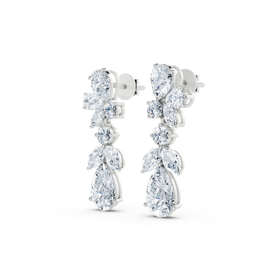 Luxury Multi-Shape Diamond Drop Earrings