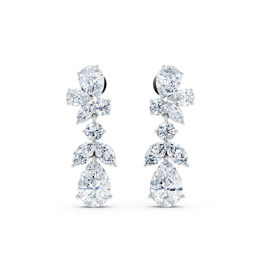Luxury Multi-Shape Diamond Drop Earrings