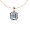 Emerald Halo Diamond Pendant