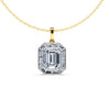 Emerald Halo Diamond Pendant
