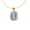 Emerald Halo Diamond Pendant