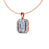 Emerald Halo Diamond Pendant