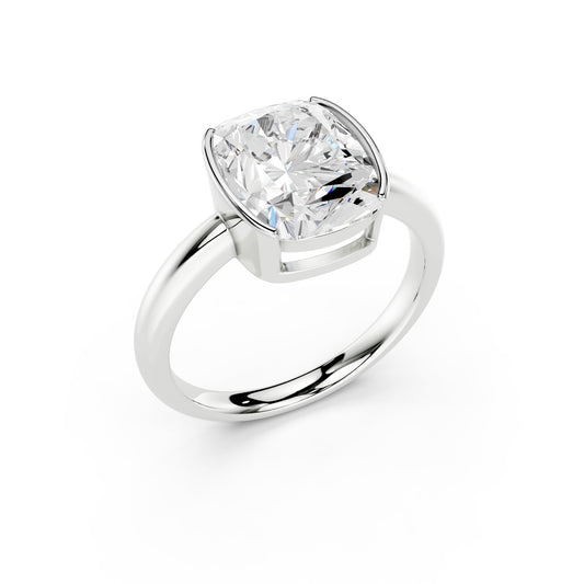 Cushion Cut Solitaire Diamond Ring