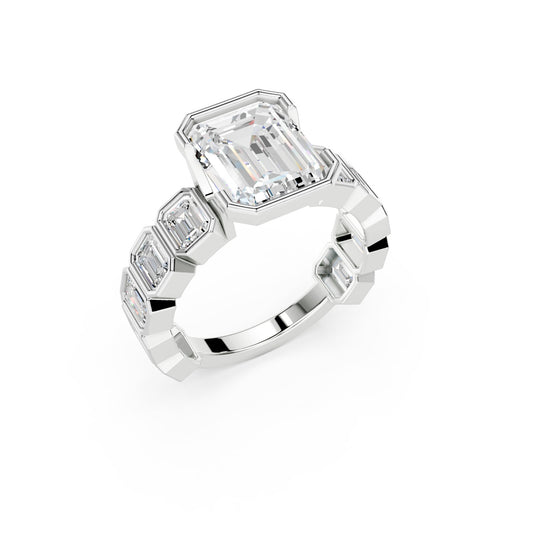 Emerald Cut Step Stone Ring Setting