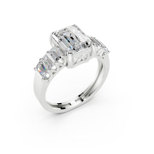 Royal Emerald Baguette Ring