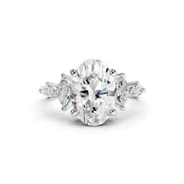 Celeste Oval Three-Stone Ring