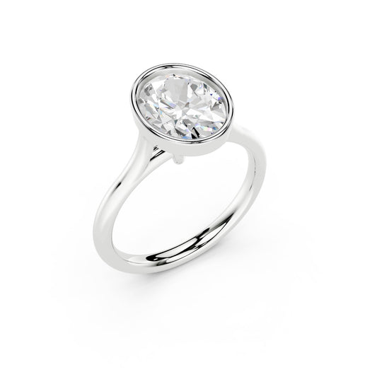 Oval Bezel Solitaire Ring Setting