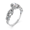 Elegant Floral Oval Diamond Setting