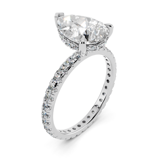 Aurelia Pear Hidden Halo Ring
