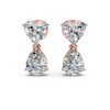 Heart & Pear Diamond Drop Earrings