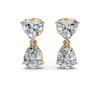 Heart & Pear Diamond Drop Earrings