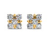Round Diamond Cluster Stud Earrings