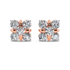 Round Diamond Cluster Stud Earrings