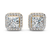 Princess Cut Diamond Halo Stud Earrings
