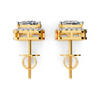 Princess Cut Diamond Halo Stud Earrings