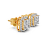 Princess Cut Diamond Halo Stud Earrings
