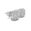 Princess Cut Diamond Halo Stud Earrings