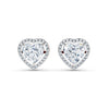Heart Shape Diamond Halo Stud Earrings