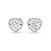 Heart Shape Diamond Halo Stud Earrings
