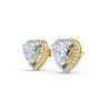 Heart Shape Diamond Halo Stud Earrings