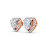 Heart Shape Diamond Halo Stud Earrings