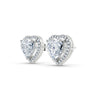 Heart Shape Diamond Halo Stud Earrings
