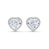 Heart Shape Diamond Halo Stud Earrings
