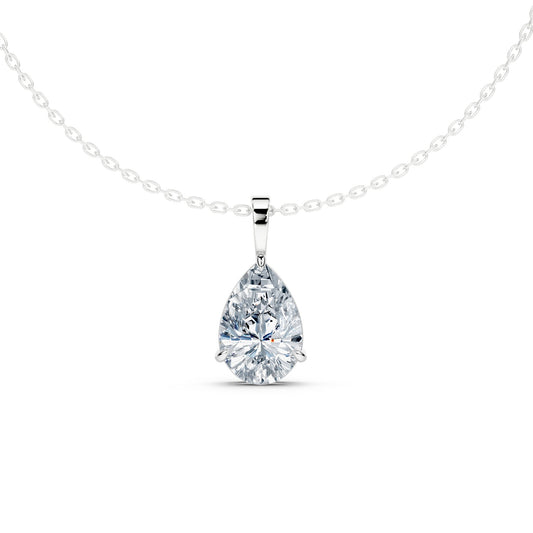 Pear Cut Solitaire Diamond Pendant