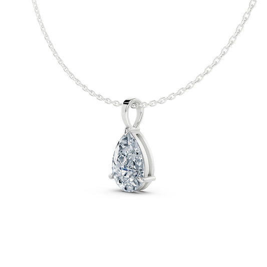 Pear Cut Solitaire Diamond Pendant