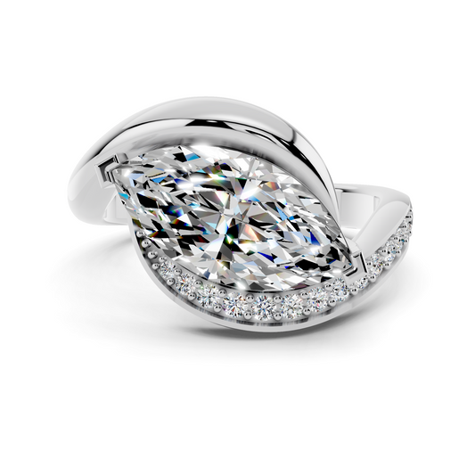Marquise Cut Modern Twist Ring Setting