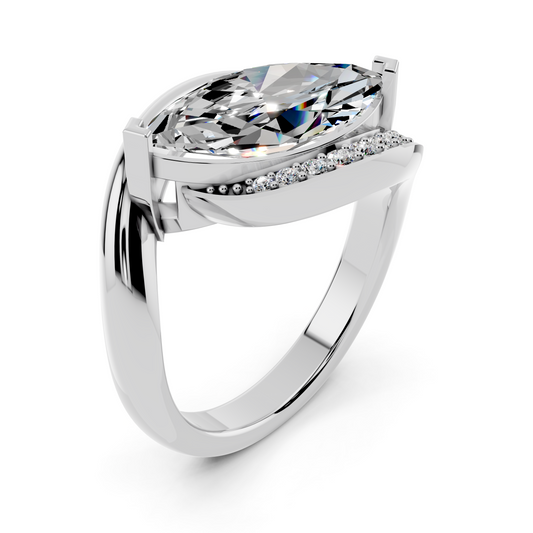 Marquise Cut Modern Twist Ring Setting