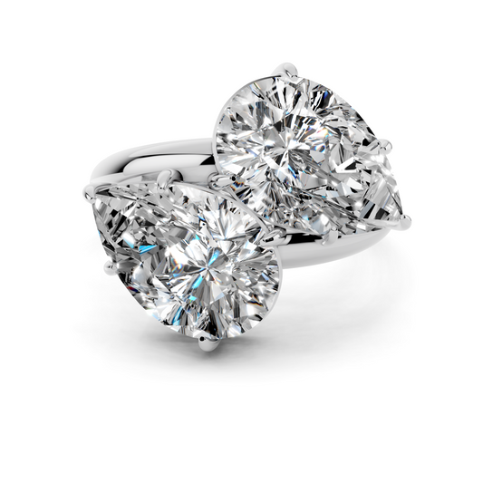 Dual Pear Diamond Open Gallery Ring