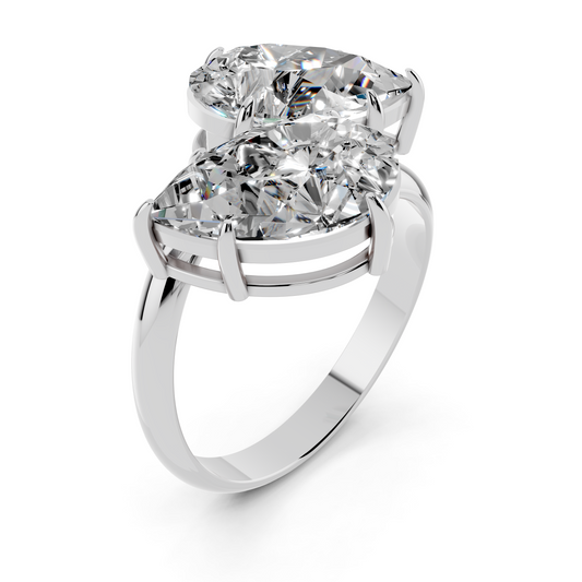 Dual Pear Diamond Open Gallery Ring