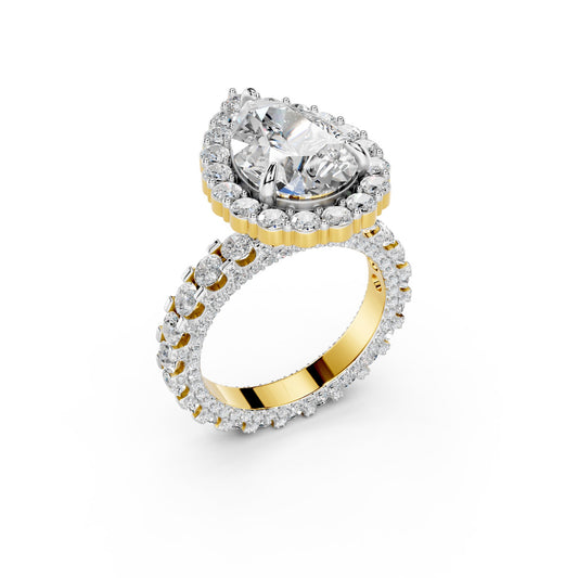 Timeless Pear Halo Ring Setting