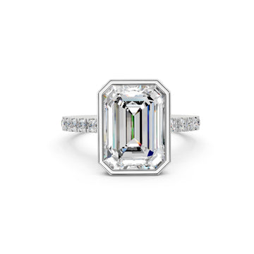 Aurelia Emerald Bezel Pavé Ring