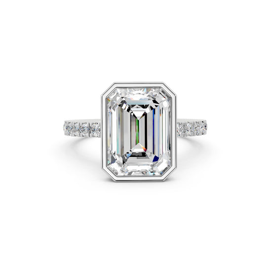 Aurelia Emerald Bezel Pavé Ring