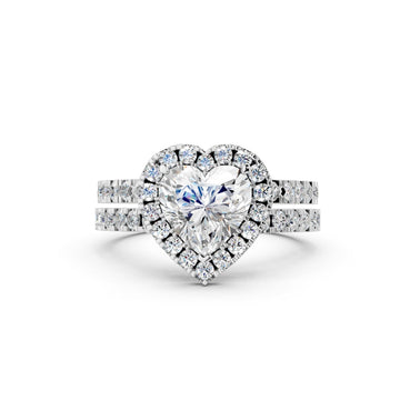 Heart Halo Split Shank Diamond Setting