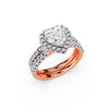 Heart Halo Split Shank Diamond Setting