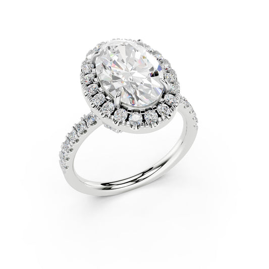 Aurielle Oval Halo Pavé Ring