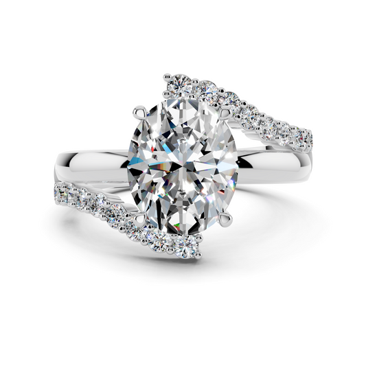 Oval Diamond Wave Setting