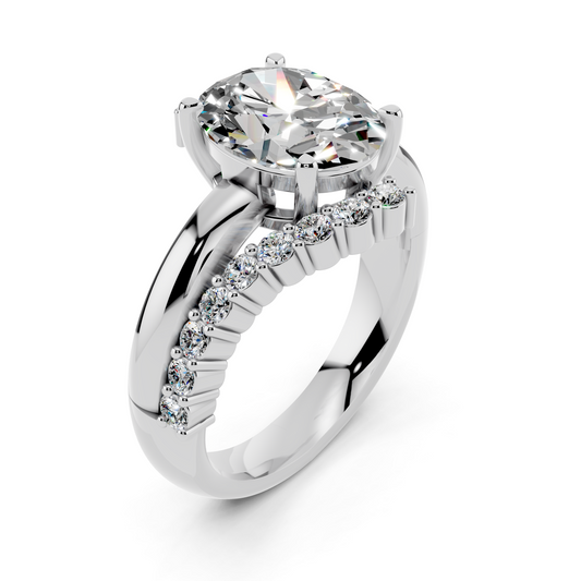 Oval Diamond Wave Setting